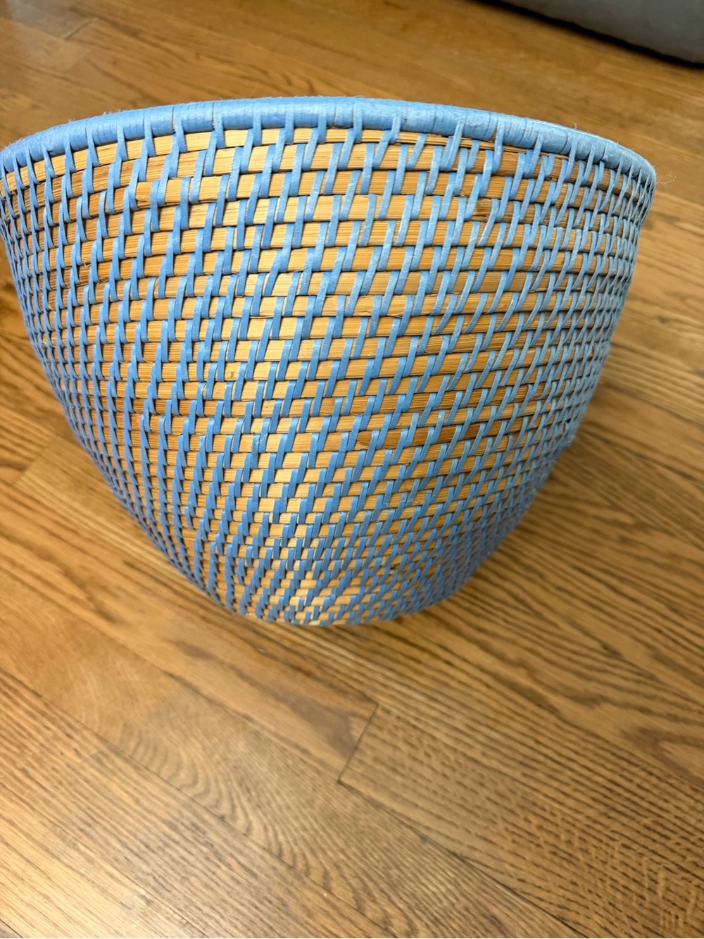 Large Handwoven Blue Decorative Basket Bowl